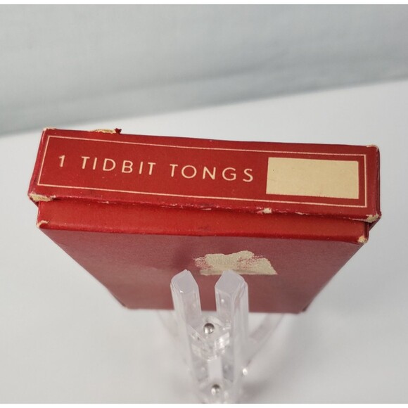 Vintage Nils Johan of Sweden Tidbit Tongs Silverplated Sugar Tongs Hinged w/Box - Picture 3 of 16